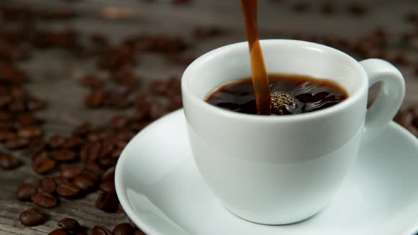 Pouring Coffee in Super Slowmotion. Shooted with High Speed Cinema Camera at , 1000Fps.