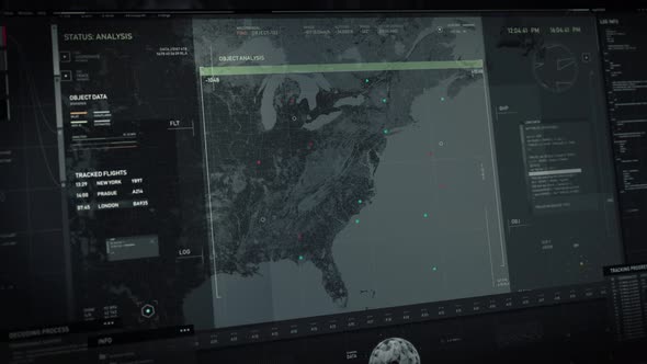 Secret detection system scanning the target aircraft flying towards Washington alt