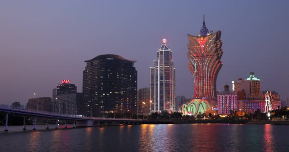 Macau city at night