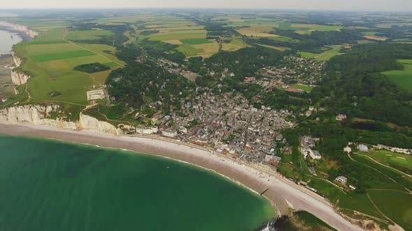 Etretat City Aerial Panorama