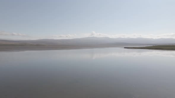 Aerial view of Madatapa lake in Javakheti National park. Georgia