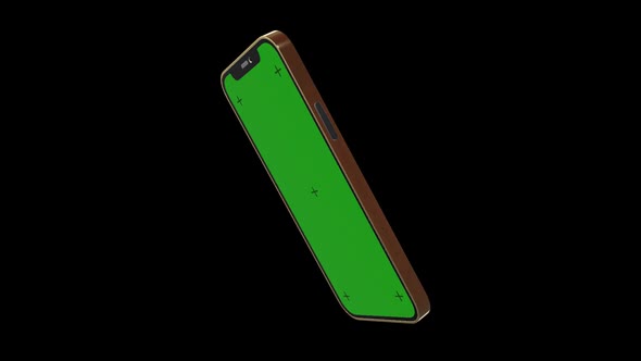Smartphone With Green Screen, Alpha Channel alt