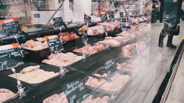 Meat Department in Supermarket