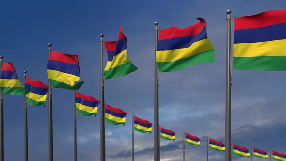 The Mauritius Flags Waving In The Wind  2K