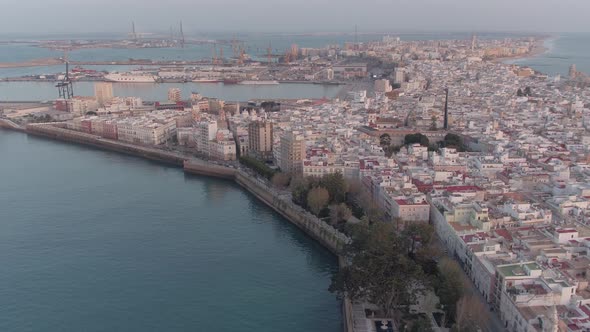 Aerial view of the Cadiz coastline