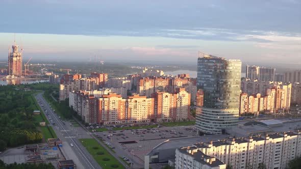 Saint Petersburg Russia Morning City Aerial 295