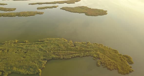 Aerial View of Tuzly Estuary National Nature Park Near By Black Sea Coast, Ukraine