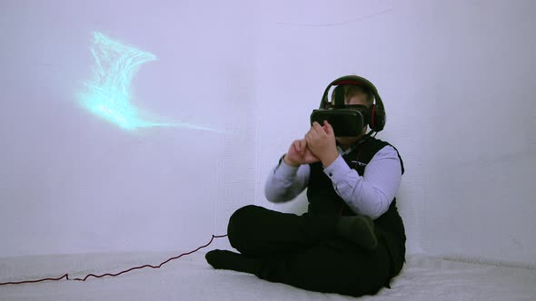 The Boy in the Augmented Reality Helmet Sings and Leans to the Sides