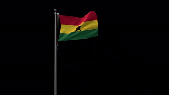 Ghana Flag With Alpha 4K
