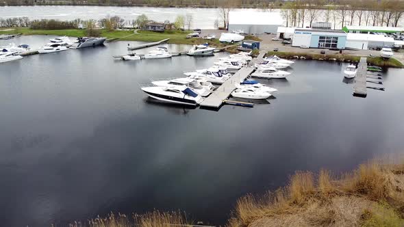 Yacht/boat marina aerial view