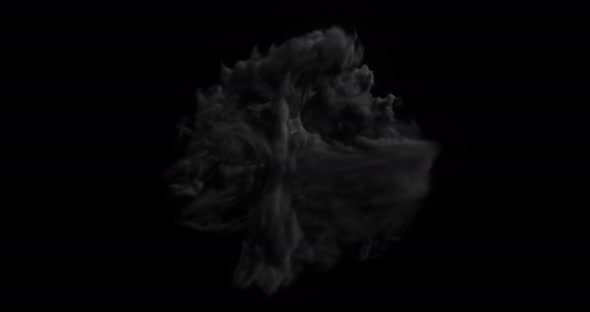 Isolated abstract lightning and smoke with turbulent motion loop with alpha alt