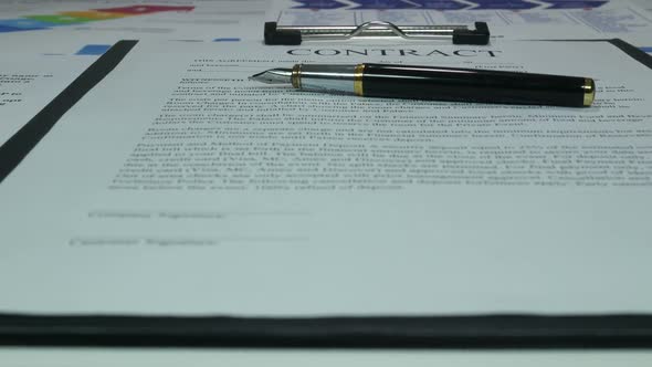 Business Contract Of Financial Company In The Office Of The Company