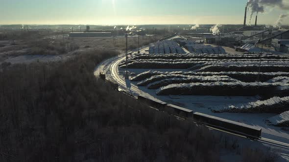 A Large Industrial Enterprise for Wood Processing in Siberian Forests