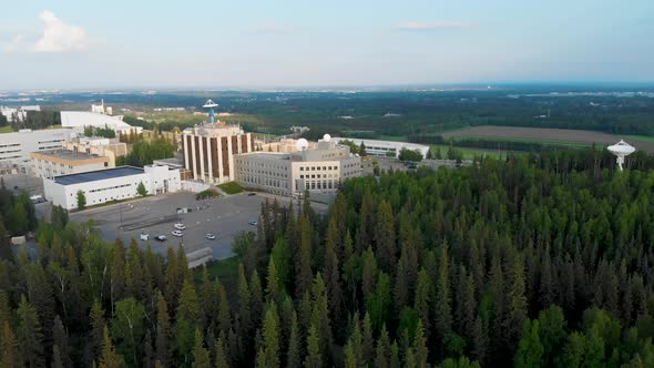 4K Drone Video of AK-Fairbanks-2022-University-Village on George Parks Highway Alaska Route 3 Near A