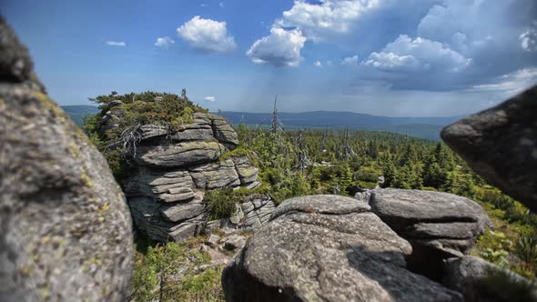 Beautiful mountainous landscape in the Czech Republic. View from the top of the mountain