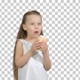 Kid girl eating with ice cream, Alpha Channel - VideoHive Item for Sale