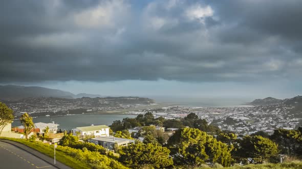 Windy day in Wellington New Zealand