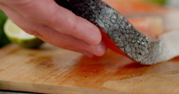 Salmon Steak Put on the Table