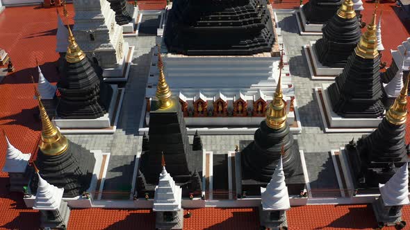 Aerial View of Wat Ban Den or Wat Banden Complex Temple in Mae Taeng District Chiang Mai Thailand alt