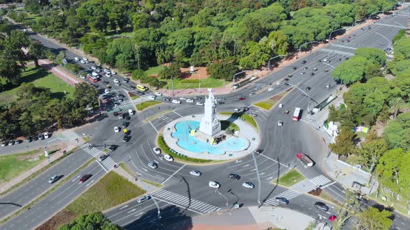 Monument of the Spaniards, Crossroad, Traffic, Park (Buenos Aires, Argentina)