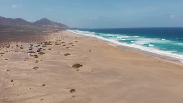 Aerial View Of Cofete Beach Fuerteventura, Canary Islands