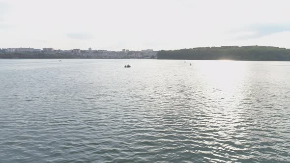 Aerial view of Ternopil Pond