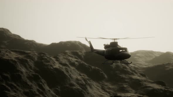 Slow Motion United States Military Helicopter in Vietnam alt