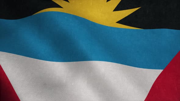Antigua and Barbuda Flag  Realistic Waving Fabric Flag