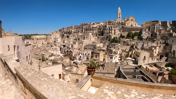 View of a the city of Matera, Basilicata, Italy