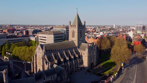 Christ Church Cathedral in Dublin  Aerial View