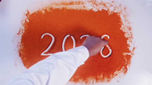 Hand Writes On Chilli 2028 Year