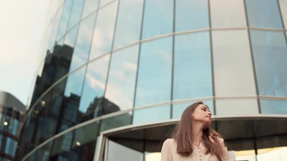 Woman Seeing Friend after Shopping