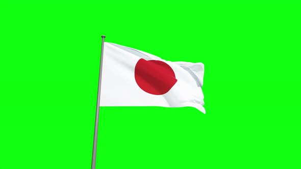 Japanese flag on blue sky in slow motion 4k High Quality