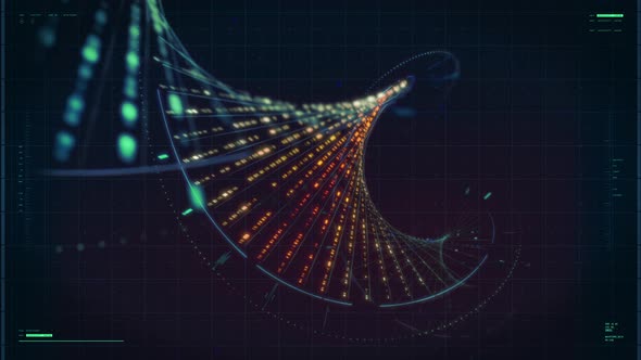 Spiral Molecule Scientific Analysis In Advanced Microscope Diagnostic Interface