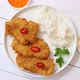 Crispy Chicken Fried in Breadcrumbs Served with Rice - VideoHive Item for Sale