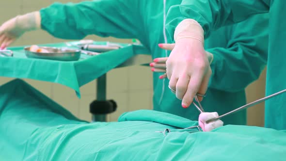 Unconscious male patient during a surgery