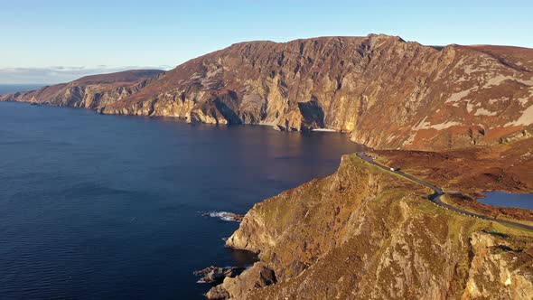 Aerial View of the Slieve League Cliffs in County Donegal, Ireland