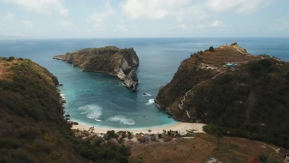 Aerial View Beautiful Beach. Nusa Penida