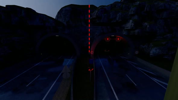 Vehicles that enter the tunnel fast at Night
