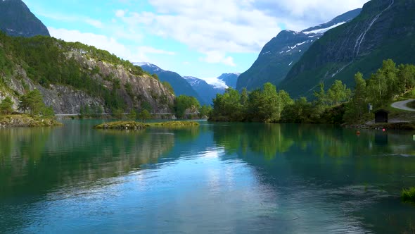 Beautiful Nature Norway Lovatnet Lake