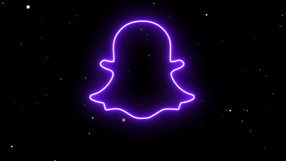 Neon Snapchat Social Media Icon