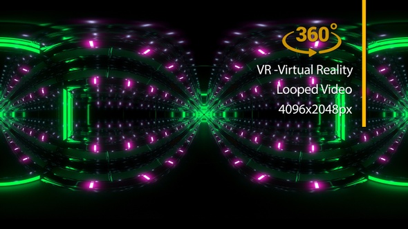 VR360 Light Spherics Tunnel 04 Virtual Reality