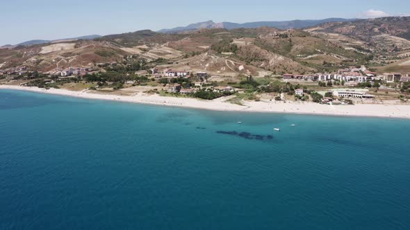 Aerial View Calabria Coast in Summer Season