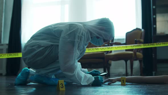 Closeup of a Crime Scene in a Deceased Person's Home.