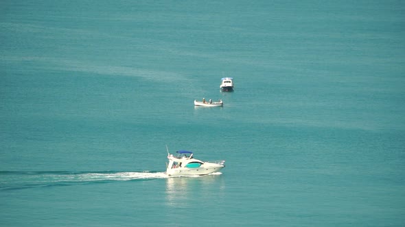 Aerial Yacht on Calm Sea