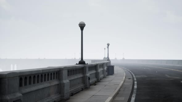 Long Bridge in Misty Fog