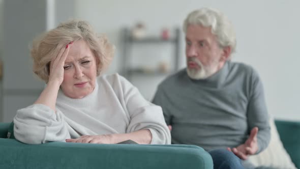 Man Complaining with Old Woman at Home Couple