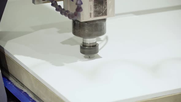Close-up of a Working Milling Machine