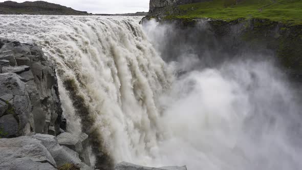 Dettifoss Waterfall Located on the Jokulsa a Fjollum River in Iceland