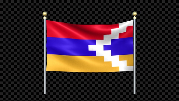 Nagorno Flag Waving In Double Pole Looped alt